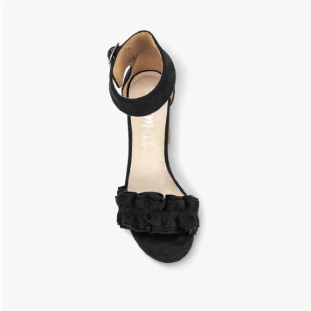 Mi.iM Emmeline Black Ruffle Trim Two Band Heel